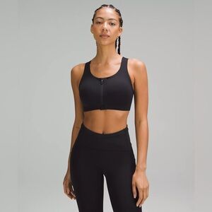 Lululemon Women’s Enlite Front Zip Closure Sports Bra 38C Black High Support